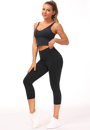 Sportbroek voor dames, 3/4 workout, buik-yoga-leggings